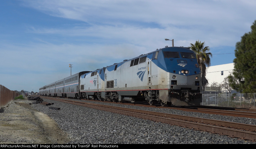 AMTK 38 Leads Amtrak 11 Coast Starlight